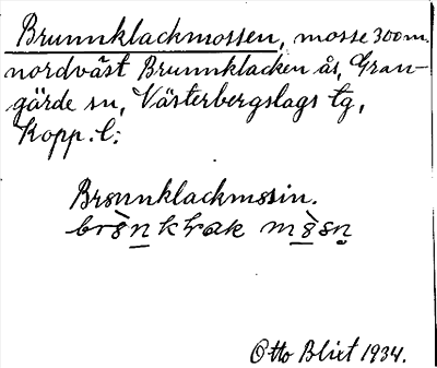 Bild på arkivkortet för arkivposten Brunnklackmossen