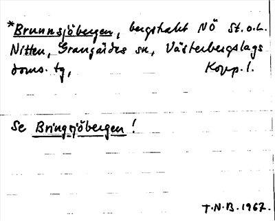 Bild på arkivkortet för arkivposten *Brunnsjöbergen se Bringsjöbergen