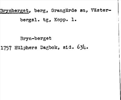 Bild på arkivkortet för arkivposten Brynberget