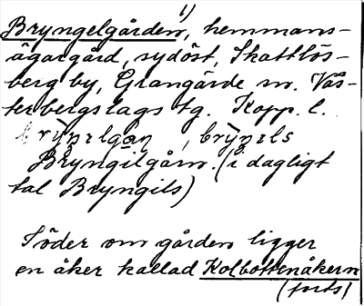 Bild på arkivkortet för arkivposten Bryngelgården