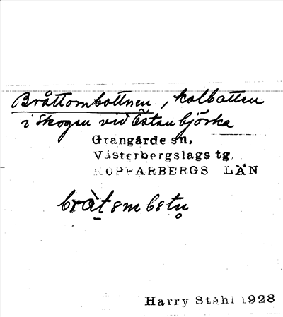 Bild på arkivkortet för arkivposten Bråttombottnen