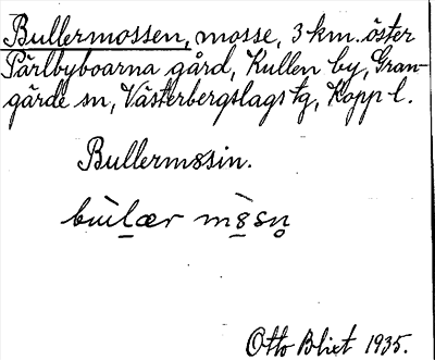 Bild på arkivkortet för arkivposten Bullermossen
