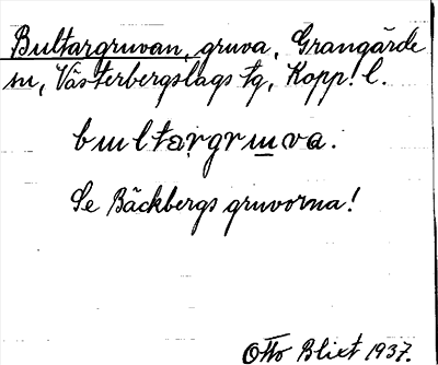 Bild på arkivkortet för arkivposten Bultargruvan, se Bäckbergs gruvorna