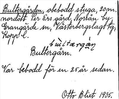 Bild på arkivkortet för arkivposten Bultergården