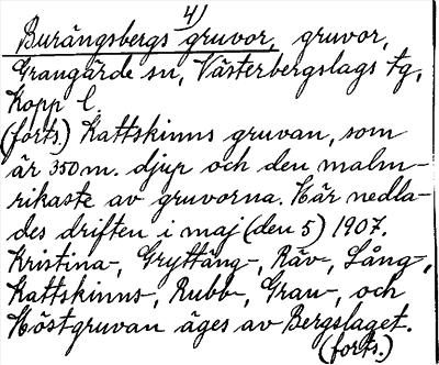 Bild på arkivkortet för arkivposten Burängsbergs gruvor