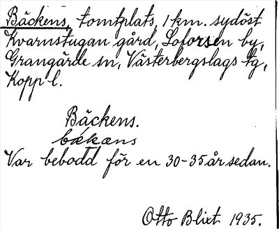 Bild på arkivkortet för arkivposten Bäckens