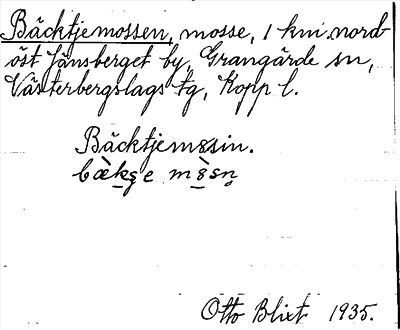 Bild på arkivkortet för arkivposten Bäcktjemossen