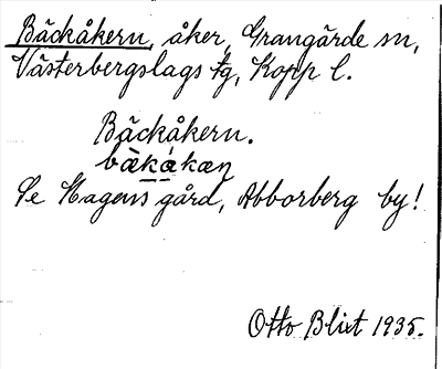 Bild på arkivkortet för arkivposten Bäckåkern, se Hagens gård