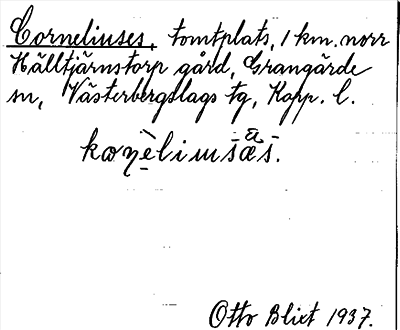 Bild på arkivkortet för arkivposten Corneliuses