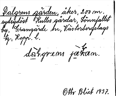 Bild på arkivkortet för arkivposten Dalgrens gärden