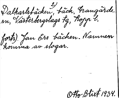 Bild på arkivkortet för arkivposten Dalkarlsbäcken