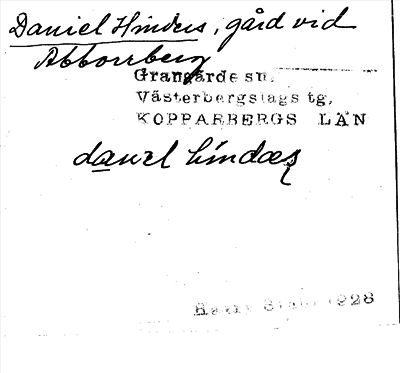 Bild på arkivkortet för arkivposten Daniel Hinders