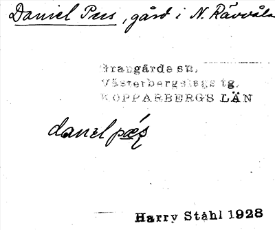 Bild på arkivkortet för arkivposten Daniel Pers