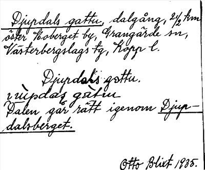 Bild på arkivkortet för arkivposten Djupdals gattu