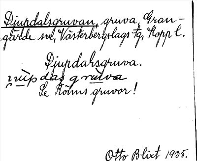 Bild på arkivkortet för arkivposten Djupdalsgruvan