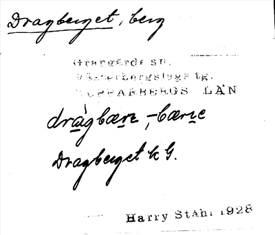 Bild på arkivkortet för arkivposten Dragberget
