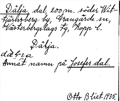 Bild på arkivkortet för arkivposten Dälja