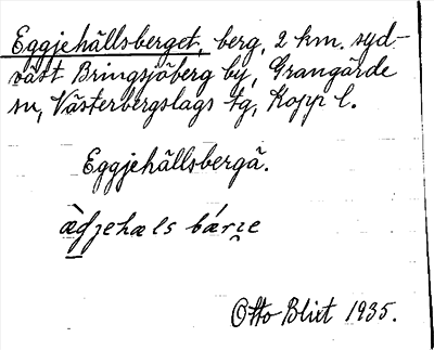 Bild på arkivkortet för arkivposten Eggjehällsberget
