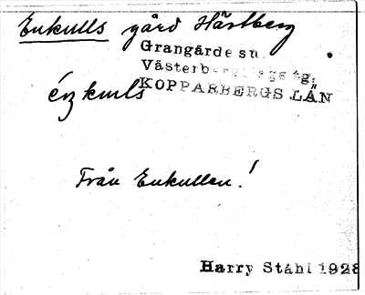 Bild på arkivkortet för arkivposten Enkulls