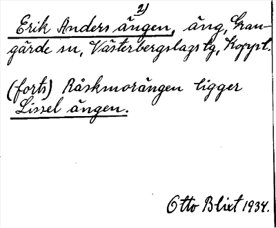 Bild på arkivkortet för arkivposten Erik Anders ängen