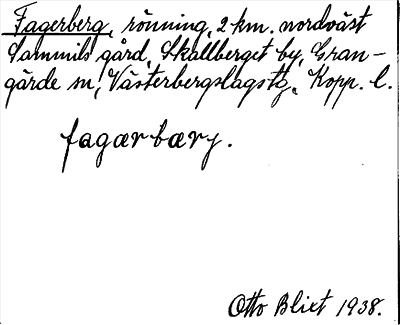 Bild på arkivkortet för arkivposten Fagerberg
