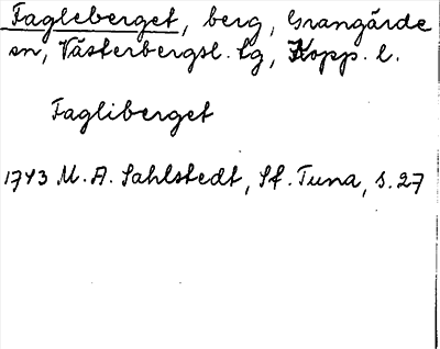 Bild på arkivkortet för arkivposten Fagleberget