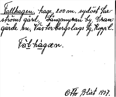 Bild på arkivkortet för arkivposten Fallhagen