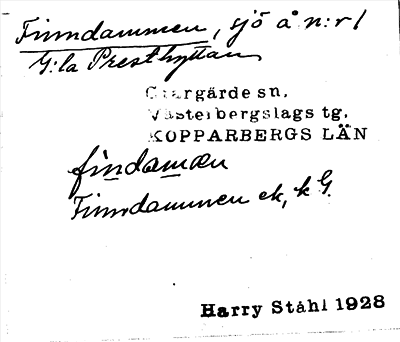 Bild på arkivkortet för arkivposten Finndammen