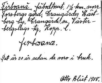 Bild på arkivkortet för arkivposten Firboanä