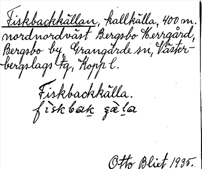 Bild på arkivkortet för arkivposten Fiskbackkällan