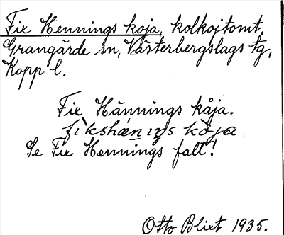 Bild på arkivkortet för arkivposten Fix Hennings koja, se Fix Hennings fall