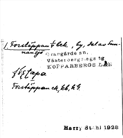 Bild på arkivkortet för arkivposten Forstäppan