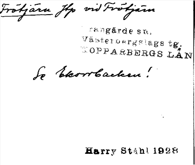 Bild på arkivkortet för arkivposten Frötjärn