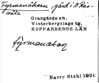 Bild på arkivkortet för arkivposten Fyrmanåkern