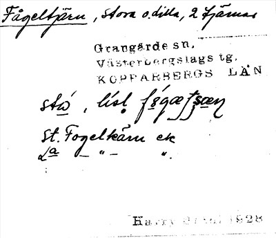 Bild på arkivkortet för arkivposten Fågeltjärn, Stora o. Lilla