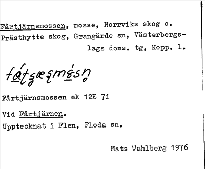 Bild på arkivkortet för arkivposten Fårtjärnsmossen