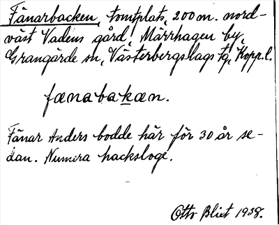 Bild på arkivkortet för arkivposten Fänarbacken