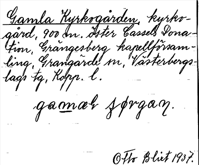 Bild på arkivkortet för arkivposten Gamla Kyrkogården