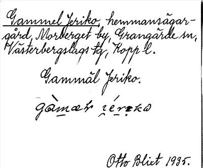 Bild på arkivkortet för arkivposten Gammel Jeriko