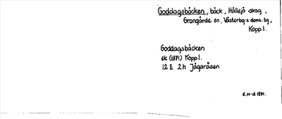 Bild på arkivkortet för arkivposten Goddagsbäcken