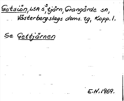 Bild på arkivkortet för arkivposten Gotsiön se Gettjärnen
