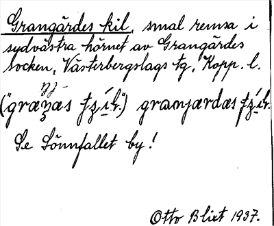 Bild på arkivkortet för arkivposten Grangärdes kil