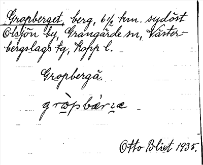Bild på arkivkortet för arkivposten Gropberget