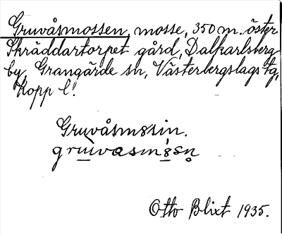Bild på arkivkortet för arkivposten Gruvåsmossen