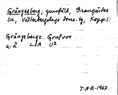 Bild på arkivkortet för arkivposten Grängesberg
