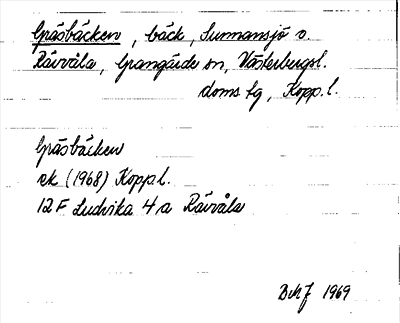 Bild på arkivkortet för arkivposten Gräsbäcken