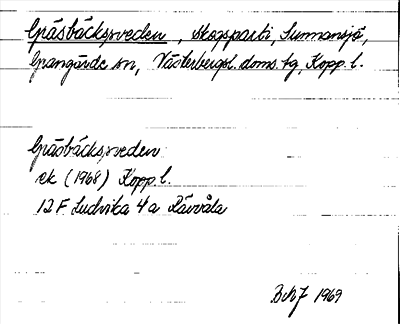 Bild på arkivkortet för arkivposten Gräsbäckssveden