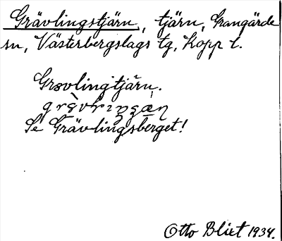 Bild på arkivkortet för arkivposten Grävlingstjärn, se Grävlingsberget