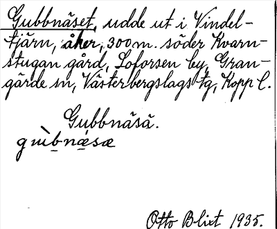 Bild på arkivkortet för arkivposten Gubbnäset