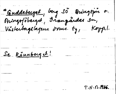 Bild på arkivkortet för arkivposten *Guddeberget se Rönnberget